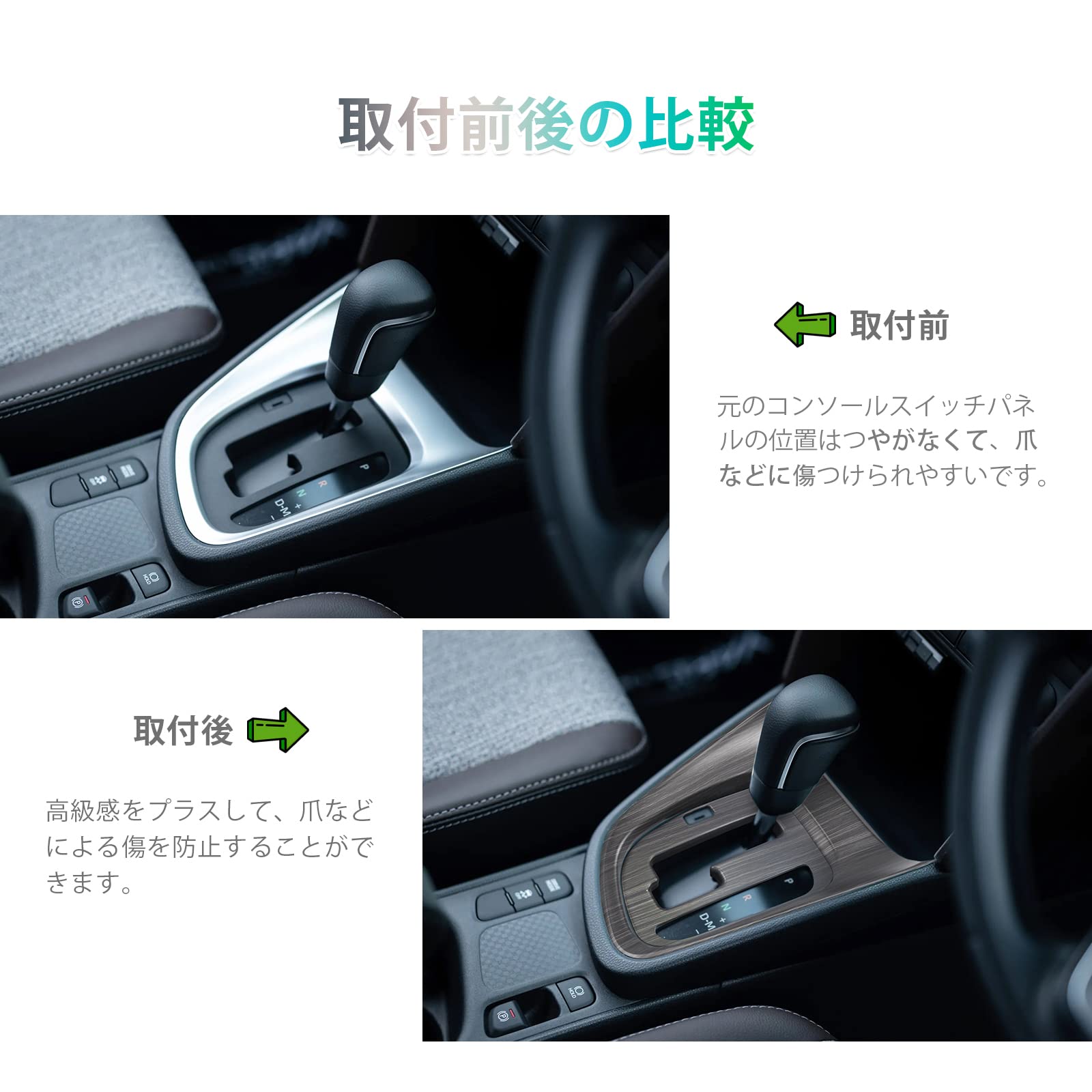 ヤリスクロス（ヤリス）用 コンソールパネル＆シフトパネル ピアノ